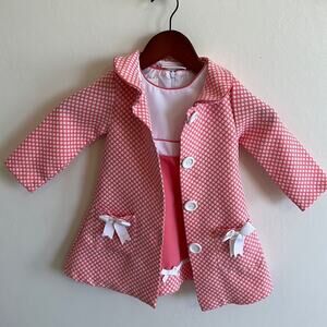 Bonnie Baby 2 Piece Polka Dot Dress and Jacket Set Size Youth 24 Months